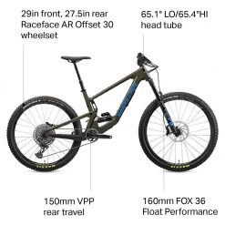 Santa Cruz Bicycles Bronson Carbon S Mountain Bike -Yeticycle Store GLOMOS D14